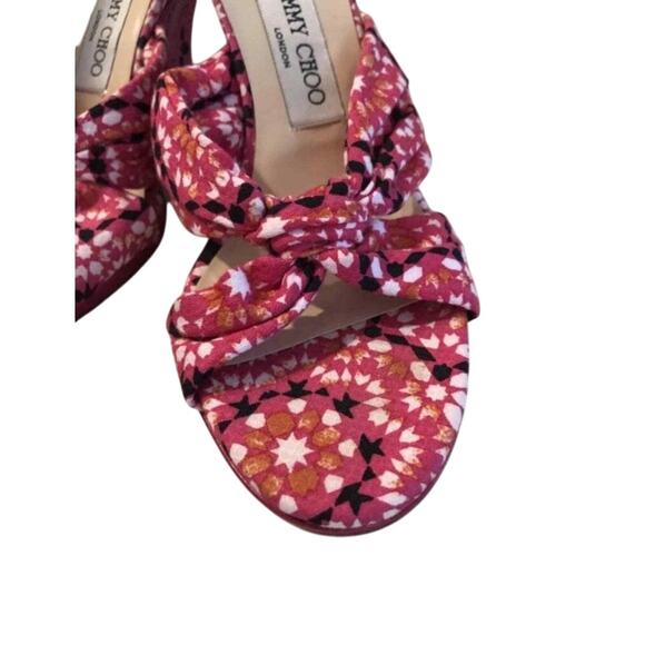 Jimmy Choo Sz 38.5 (8 - 8.5 US)  Magenta Pink Wedge Heel Sandals EUC - Picture 8 of 12